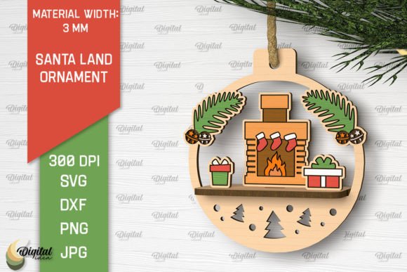Download Santa Land Ornament Laser Cut Design - Premium Resources