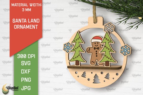 Download Santa Land Ornament Laser Cut Design - Premium Resources